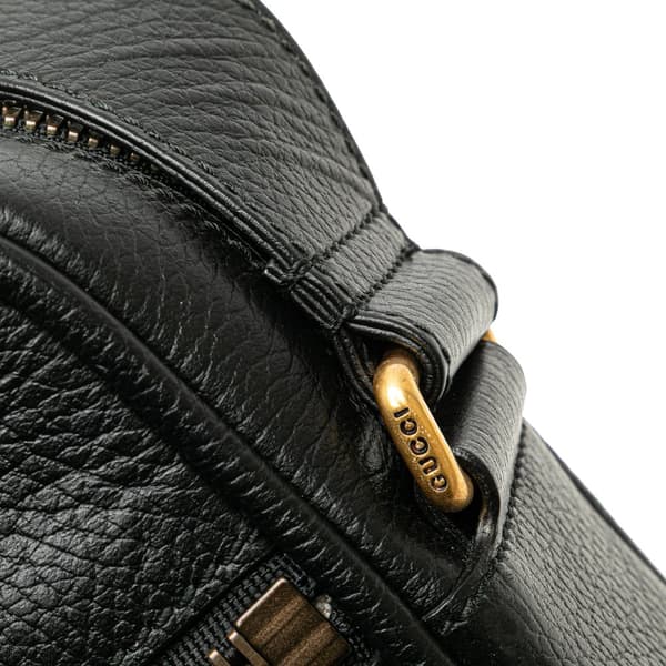 Pre-owned Gucci Leather Logo Crossbody Black
