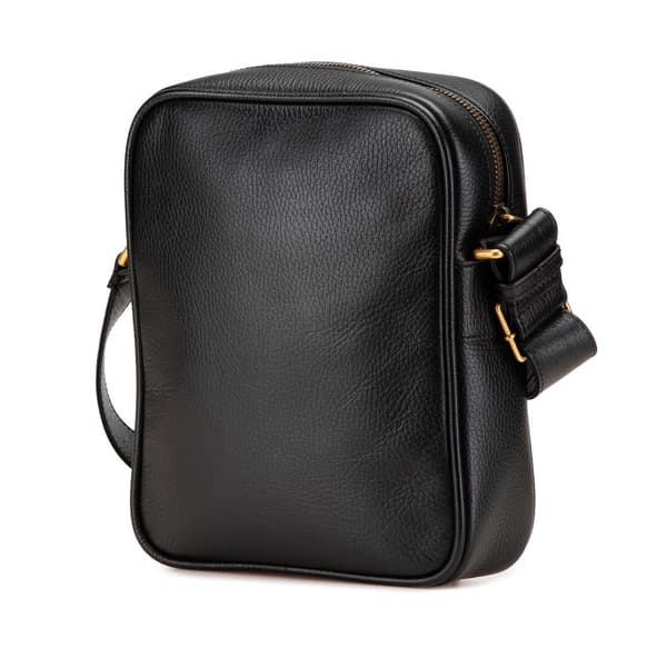 Pre-owned Gucci Leather Logo Crossbody Black