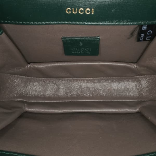 Pre-owned Gucci Mini Leather Sylvie 1969 Crossbody Green