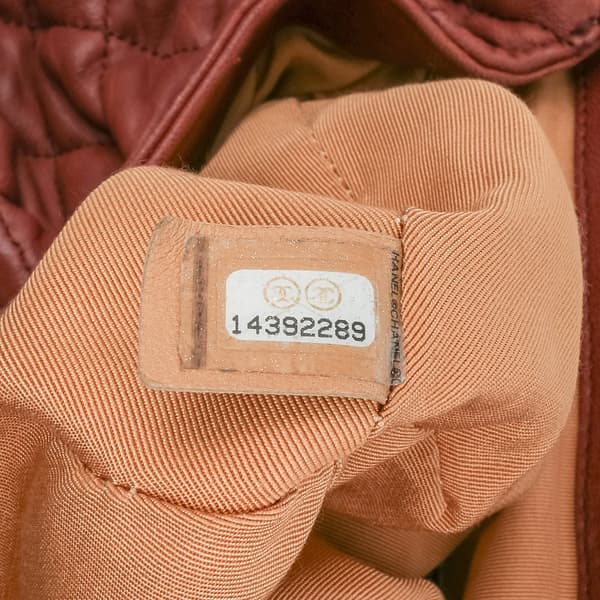 Pre-owned Chanel Large Quilted Lambskin Chain Around Flap Brown