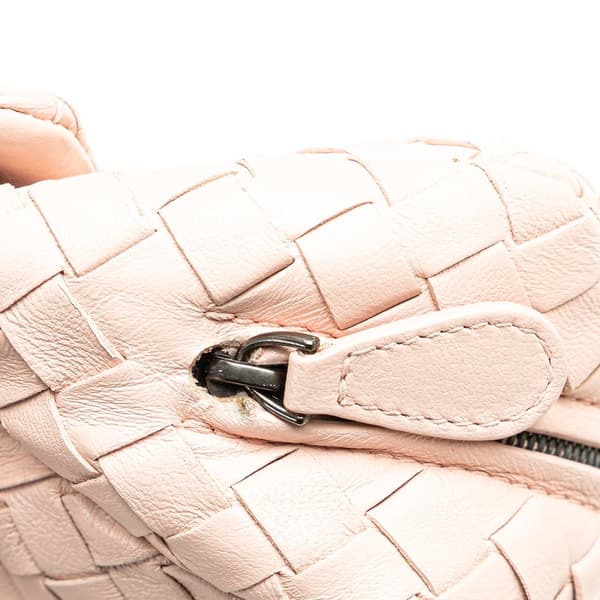 Pre-owned Bottega Veneta Leather Intrecciato Chain Flap Crossbody Pink