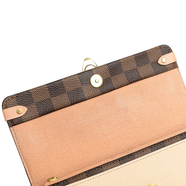 Pre-owned Louis Vuitton Damier Ebene Vavin Wallet on Chain Brown