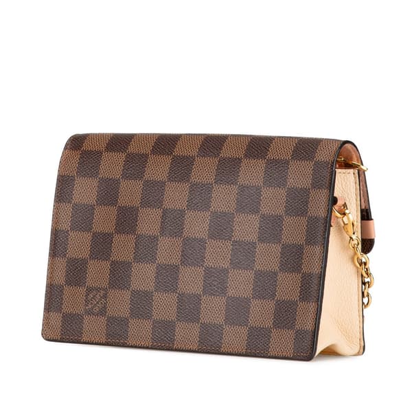 Pre-owned Louis Vuitton Damier Ebene Vavin Wallet on Chain Brown
