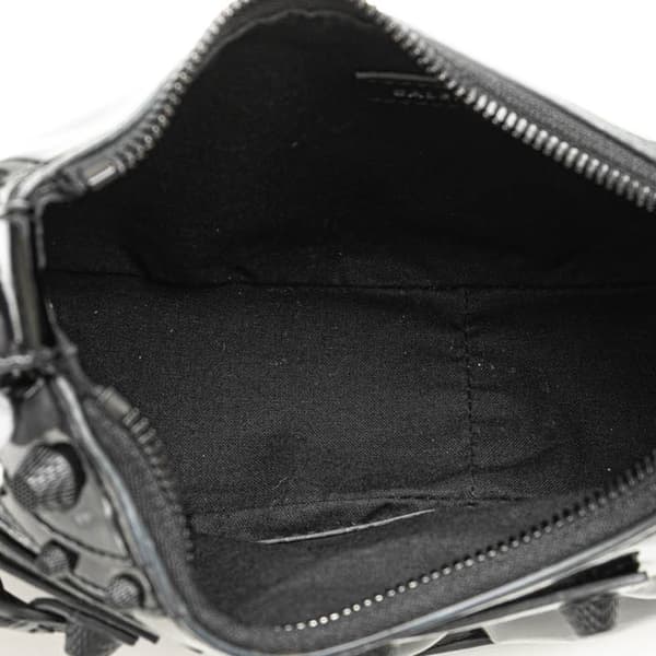 Pre-owned Balenciaga Patent Motocross Le Cagole XS Black