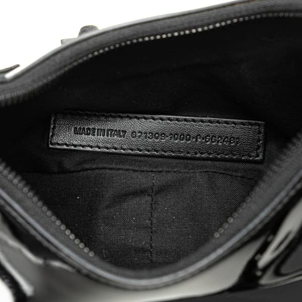 Pre-owned Balenciaga Patent Motocross Le Cagole XS Black