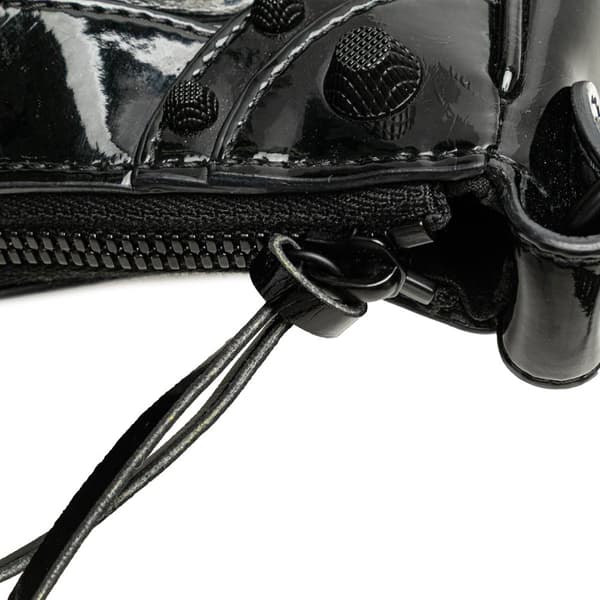 Pre-owned Balenciaga Patent Motocross Le Cagole XS Black