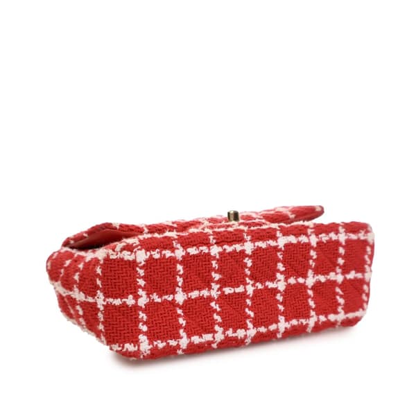 Pre-owned Chanel Mini Rectangular Classic Tweed Flap Red