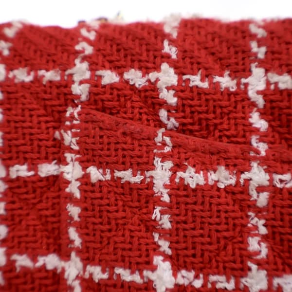 Pre-owned Chanel Mini Rectangular Classic Tweed Flap Red