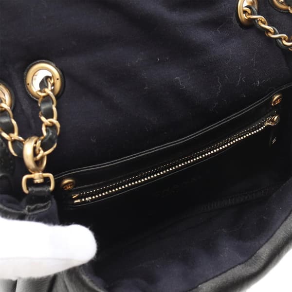 Pre-owned Chanel Small Lambskin Puffy Flap Black