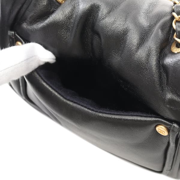 Pre-owned Chanel Small Lambskin Puffy Flap Black