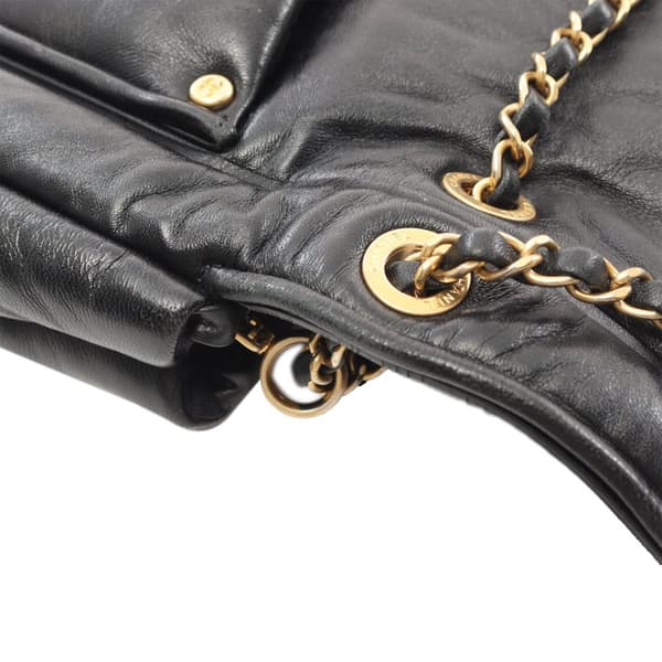 Pre-owned Chanel Small Lambskin Puffy Flap Black