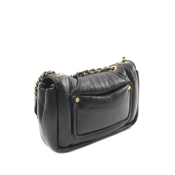 Pre-owned Chanel Small Lambskin Puffy Flap Black