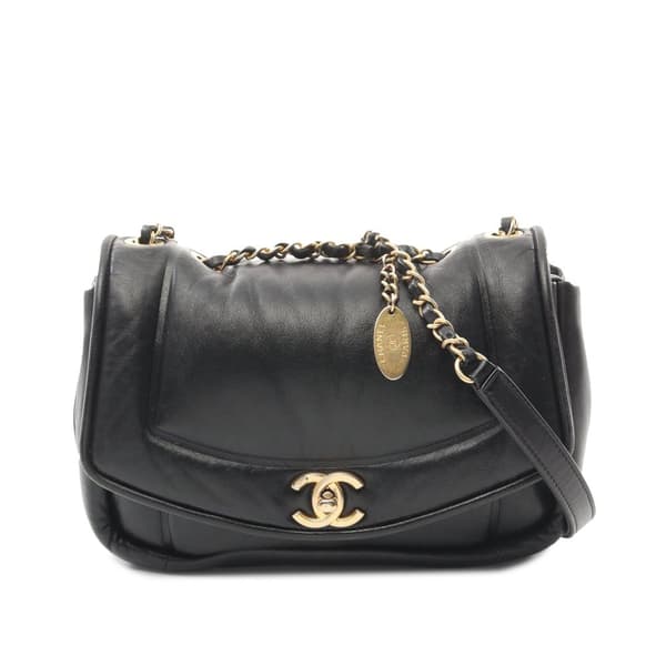Pre-owned Chanel Small Lambskin Puffy Flap Black