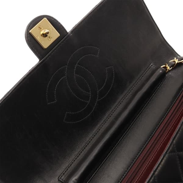 Pre-owned Chanel CC Quilted Lambskin Single Flap Black
