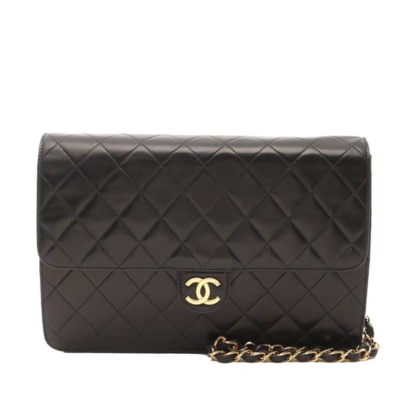Pre-owned Chanel CC Quilted Lambskin Single Flap Black