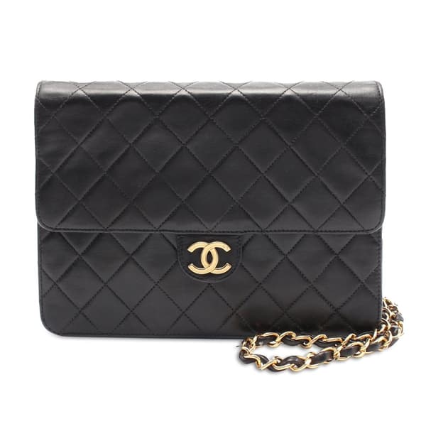 Pre-owned Chanel CC Quilted Lambskin Single Flap Black