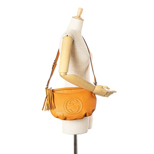 Pre-owned Gucci Leather Soho Crossbody Orange