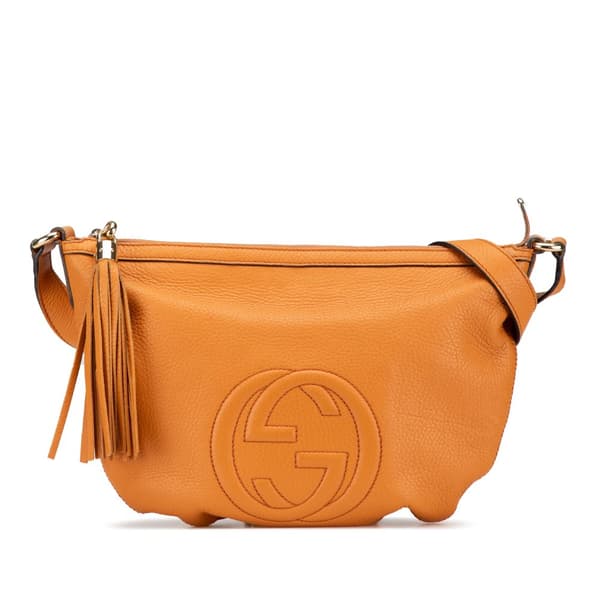 Pre-owned Gucci Leather Soho Crossbody Orange