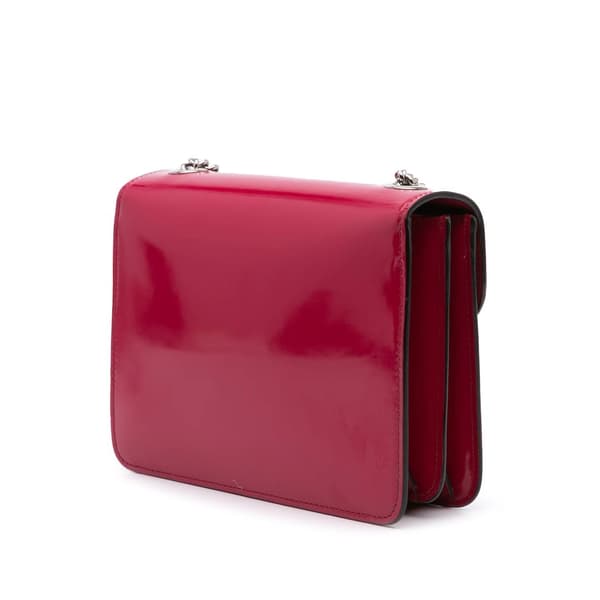 Pre-owned Gucci Small Polished Calfskin Interlocking G Dollar Crossbody Red