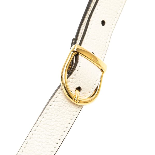 Pre-owned Gucci Small Grainy Calfskin Zumi Flap Crossbody White