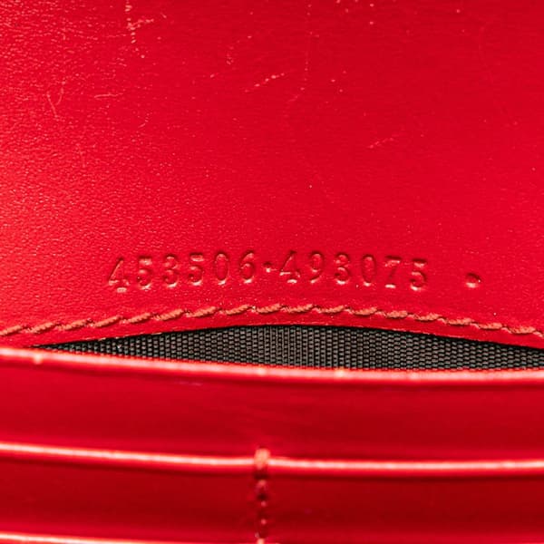Pre-owned Gucci Guccissima Padlock Wallet On Chain Red