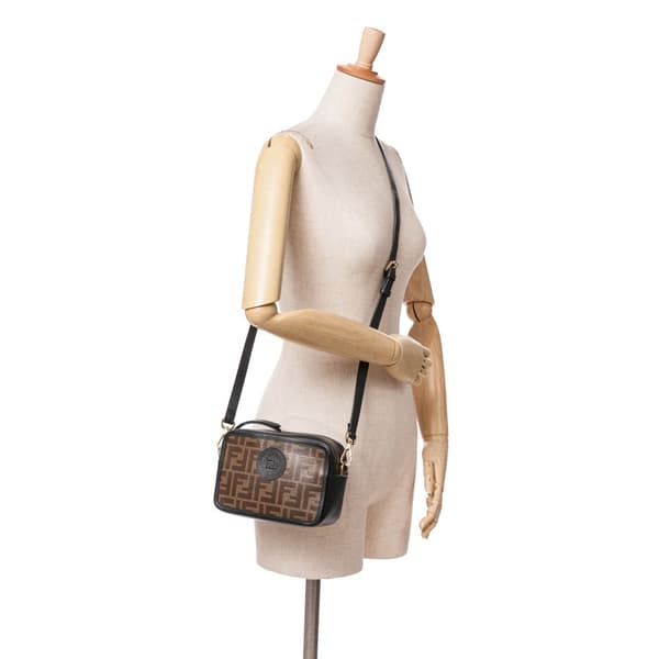 Pre-owned Fendi Zucca Coated Canvas Camera Crossbody Brown