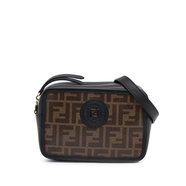 Pre-owned Fendi Zucca Coated Canvas Camera Crossbody Brown