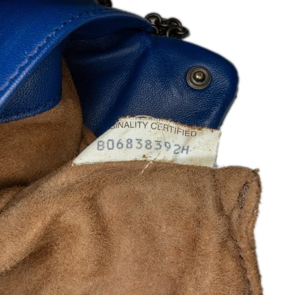 Pre-owned Bottega Veneta Intrecciato Chain Flap Crossbody Blue