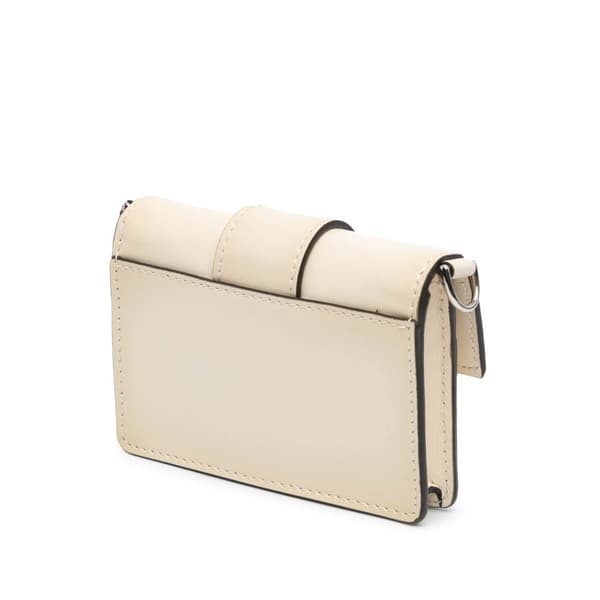 Pre-owned Fendi Micro Leather Flat Baguette Crossbody White