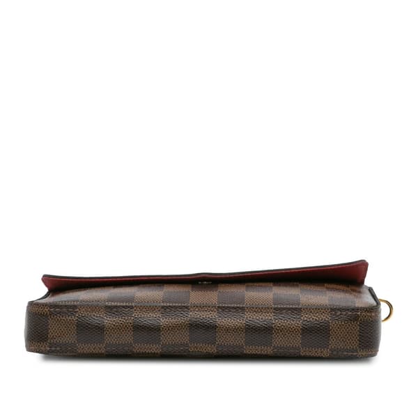 Pre-owned Louis Vuitton Damier Ebene Pochette Felicie Brown
