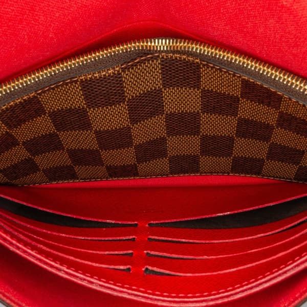 Pre-owned Louis Vuitton Damier Ebene Pochette Felicie Brown
