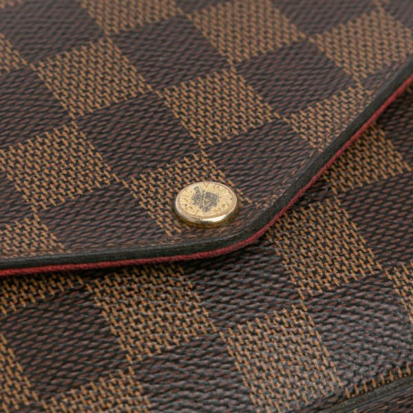 Pre-owned Louis Vuitton Damier Ebene Pochette Felicie Brown