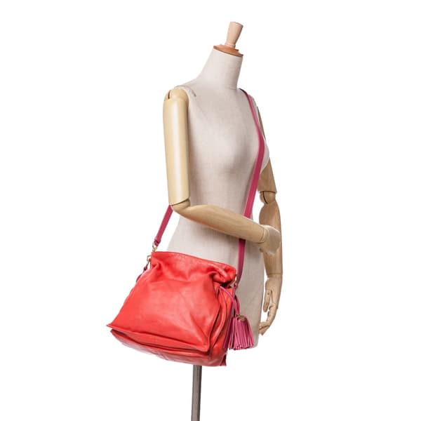Pre-owned LOEWE Nappa Flamenco Tassel 22 Red