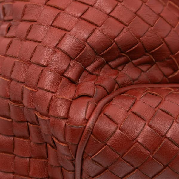 Pre-owned Bottega Veneta Nappa Intrecciato Flap Crossbody Red