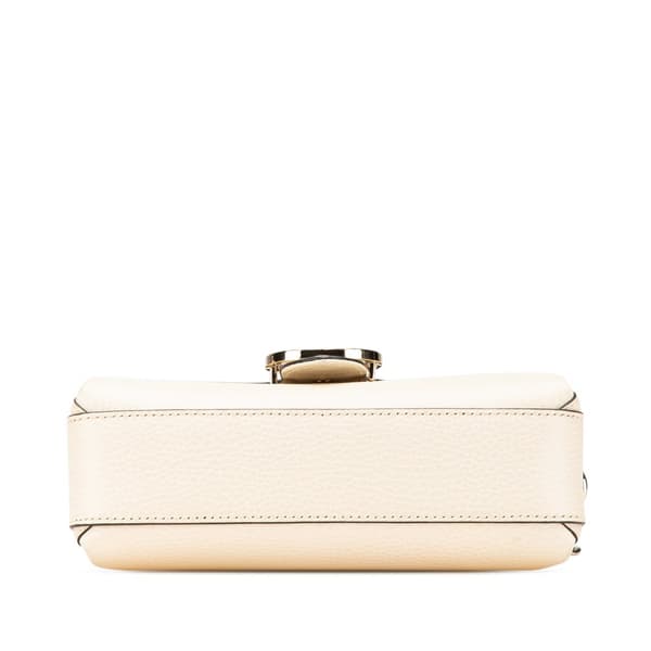 Pre-owned Gucci Small Dollar Calfskin Interlocking G Crossbody White