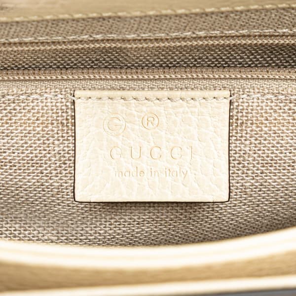 Pre-owned Gucci Small Dollar Calfskin Interlocking G Crossbody White