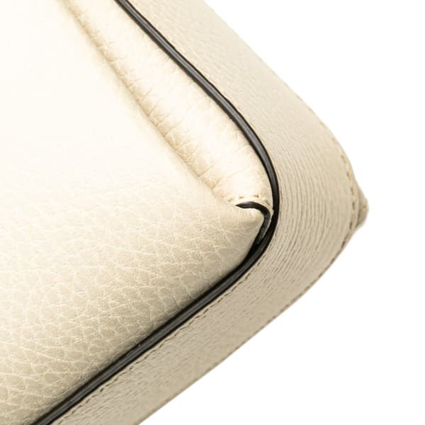 Pre-owned Gucci Small Dollar Calfskin Interlocking G Crossbody White