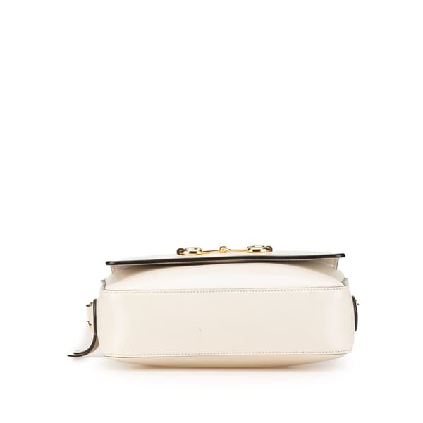 Pre-owned Gucci Small Leather Horsebit 1955 Camera Bag White