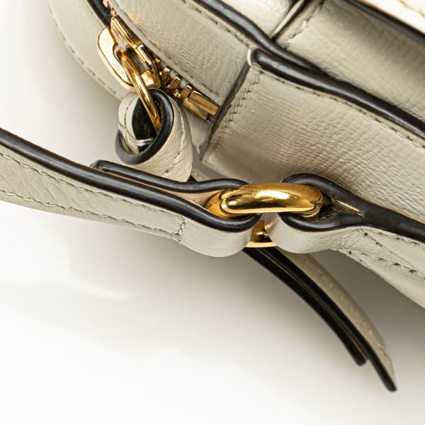Pre-owned Gucci Small Leather Horsebit 1955 Camera Bag White