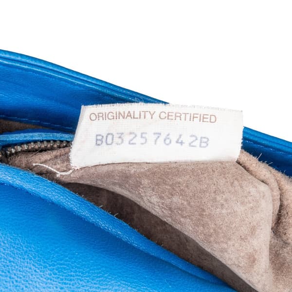 Pre-owned Bottega Veneta Nappa Intrecciato Flap Crossbody Blue
