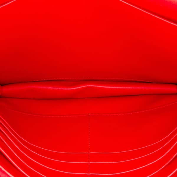 Pre-owned Celine Leather Frame Wallet on Chain Red