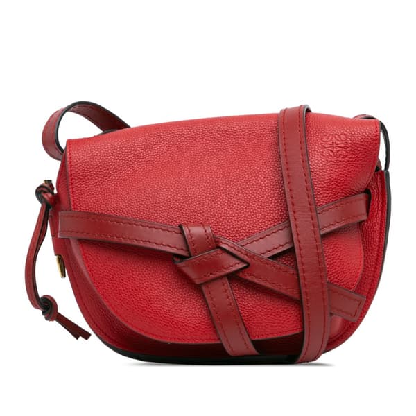 Pre-owned LOEWE Small Leather Gate Crossbody Red