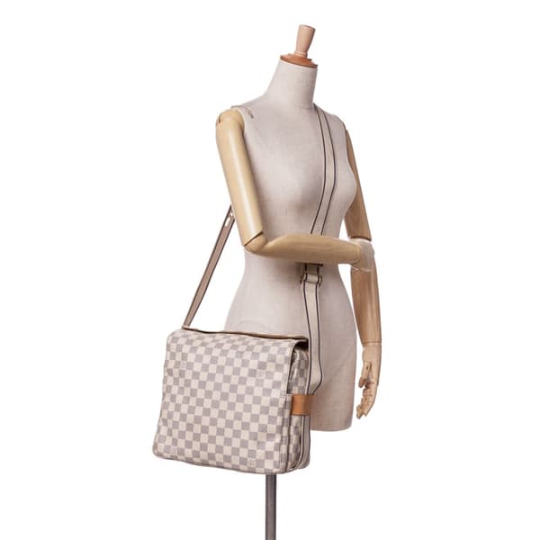Pre-owned Louis Vuitton Damier Azur Naviglio White