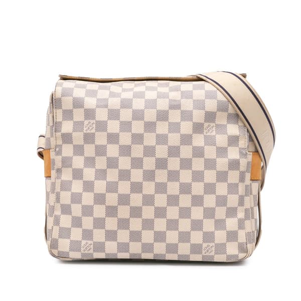 Pre-owned Louis Vuitton Damier Azur Naviglio White