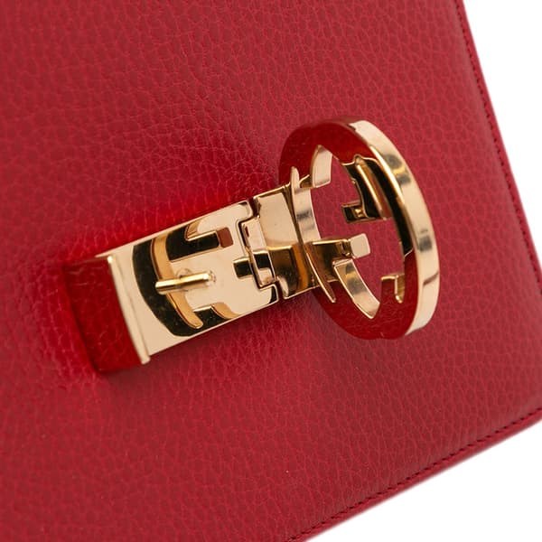 Pre-owned Gucci Small Dollar Calfskin Interlocking G Crossbody Red