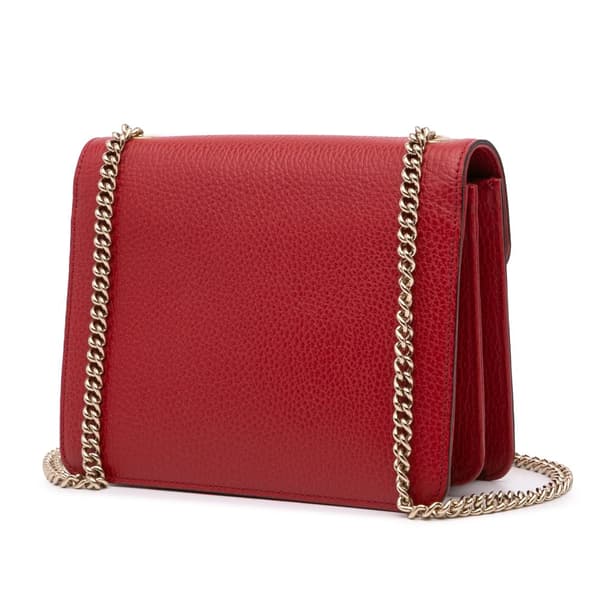 Pre-owned Gucci Small Dollar Calfskin Interlocking G Crossbody Red