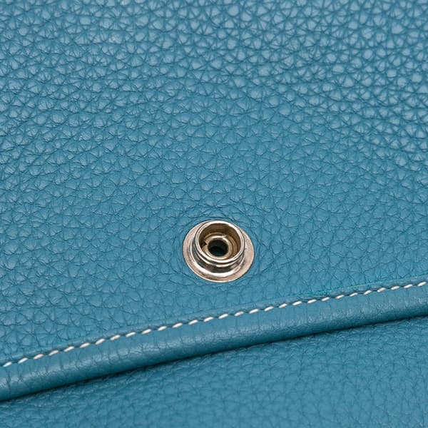 Pre-owned Hermès Clemence Evelyne III 29 Blue