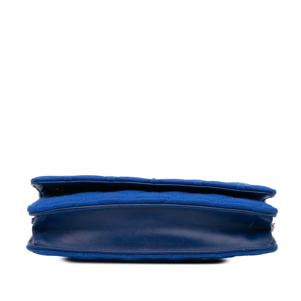 Pre-owned Chanel Reissue 2.55 Quilted Jersey Wallet On Chain Blue