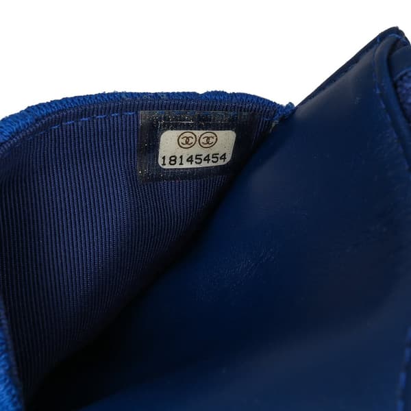 Pre-owned Chanel Reissue 2.55 Quilted Jersey Wallet On Chain Blue