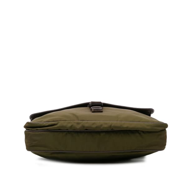Pre-owned Prada Tessuto Zip Top Crossbody Green